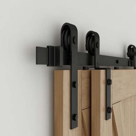 Orca Hardware 8' Bypass Flat Track Kit, Standard Drop Hangers and Special Bypass Configuration Angle Hangers , Sa FTST-SN-8-BYPASS